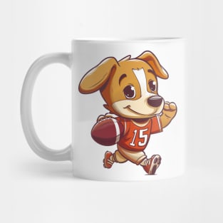 Cute Puppy Playing American Football Mug